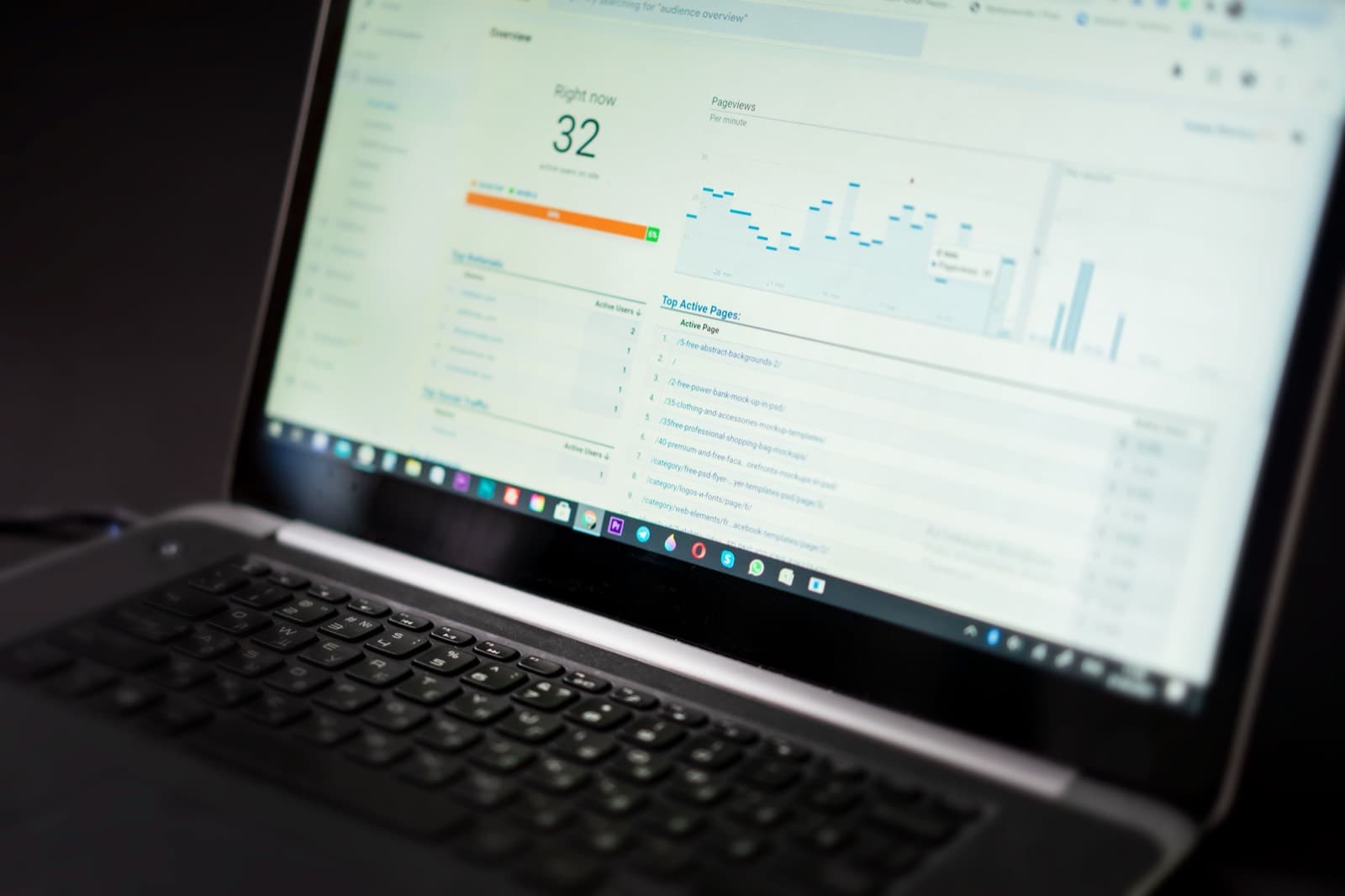 A laptop displaying an accounting software dashboard