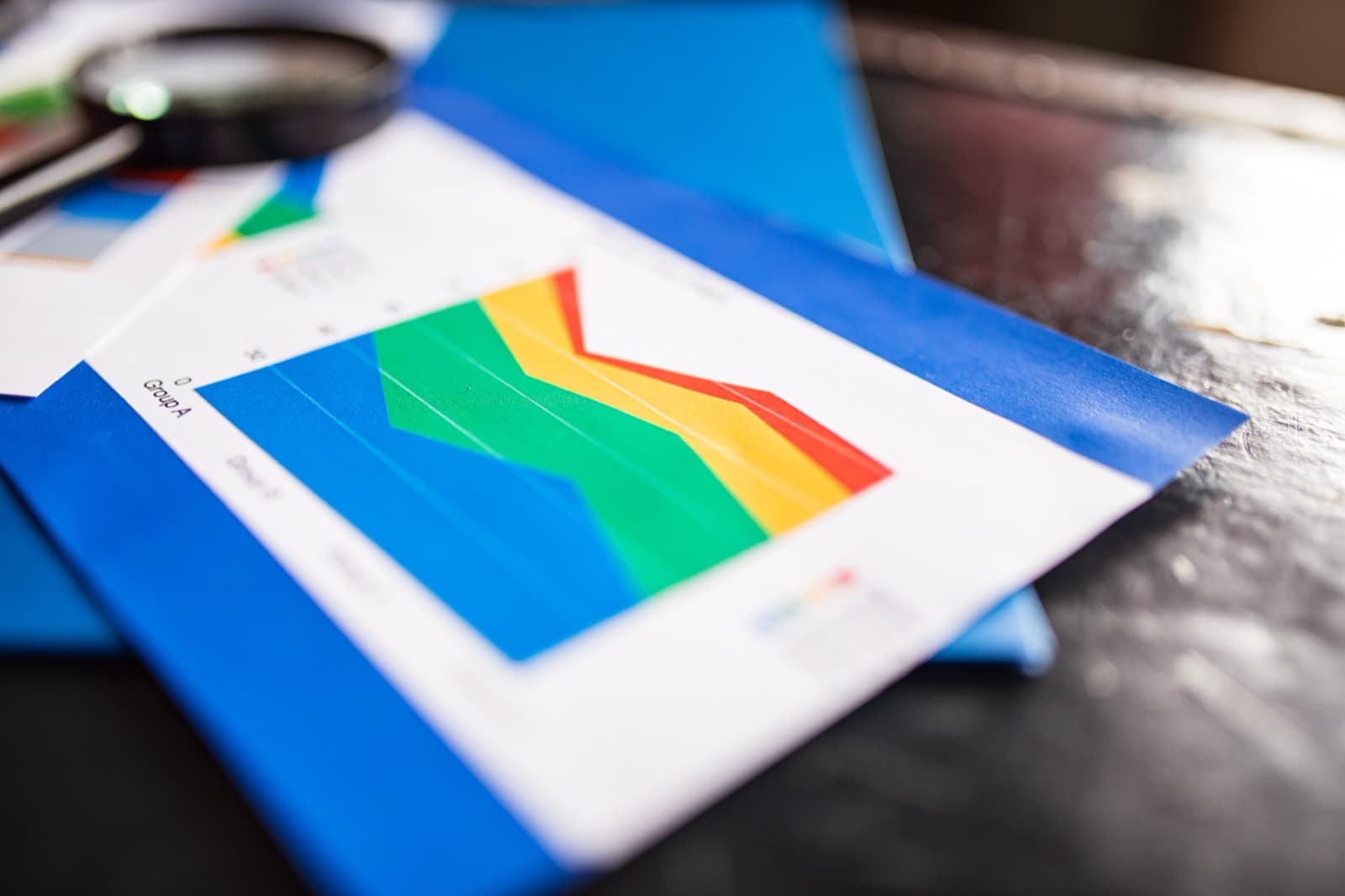 A colorful comparison chart on a desk